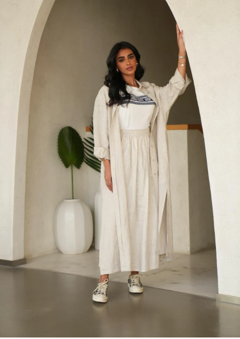 BLAZER LINEN C:6457 BEIGE