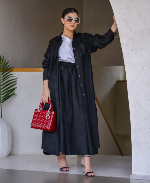 BLAZER LINEN C:6457 BLACK