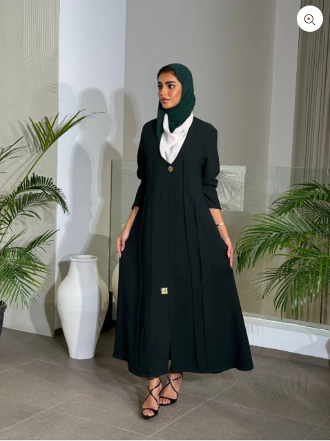 عباية بليزر من الكريب C:6489 أخضر 