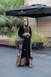 Black velvet abaya