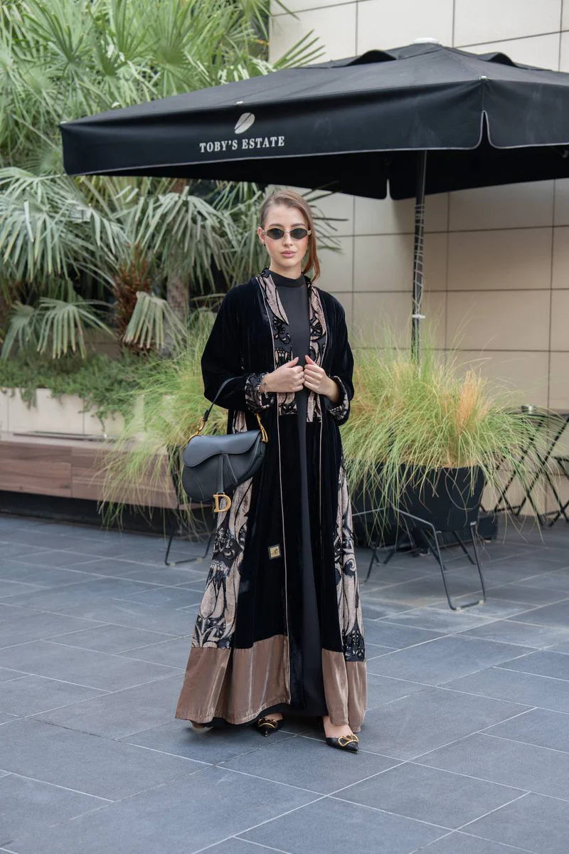 Black velvet abaya