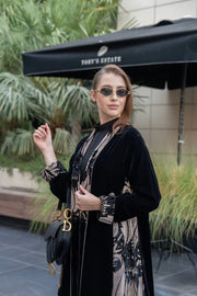 Black velvet abaya