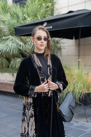Black velvet abaya