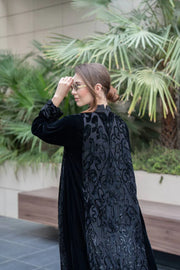 Black velvet abaya