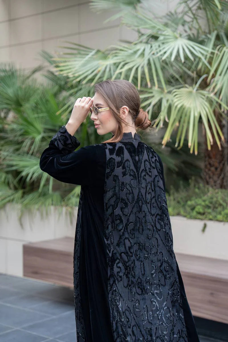 Black velvet abaya