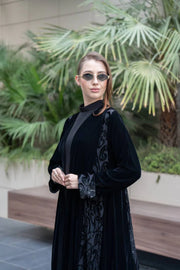 Black velvet abaya