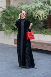 Black velvet abaya