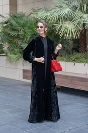 Black velvet abaya