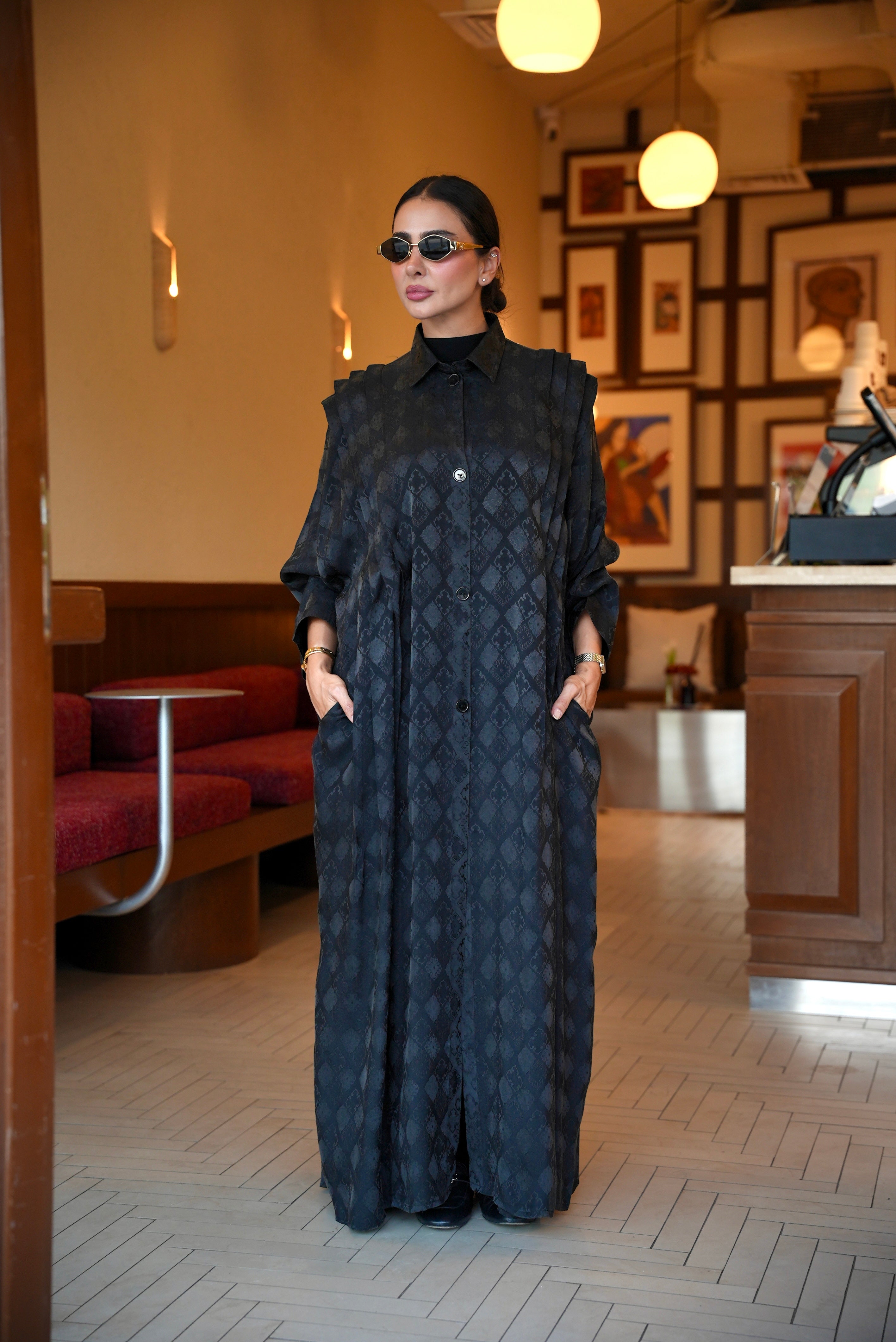 Patterned silk crepe with pockets - 1997