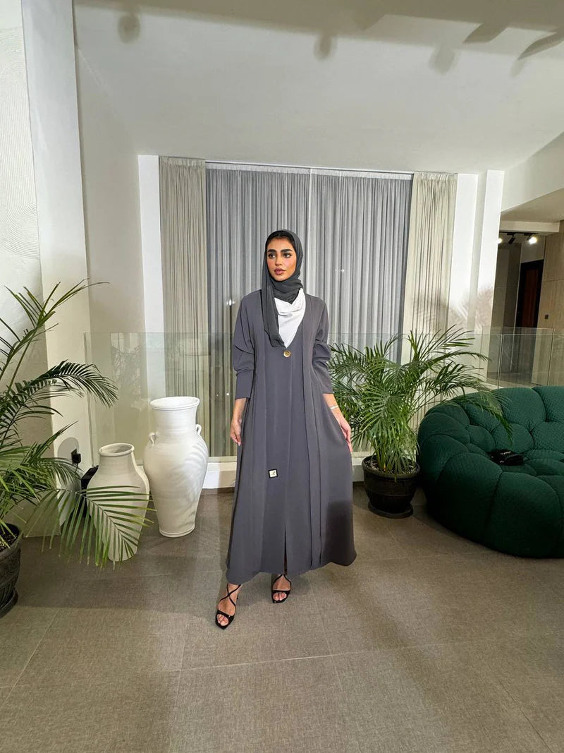 Crepe Blazer Grey C:6489 Gray