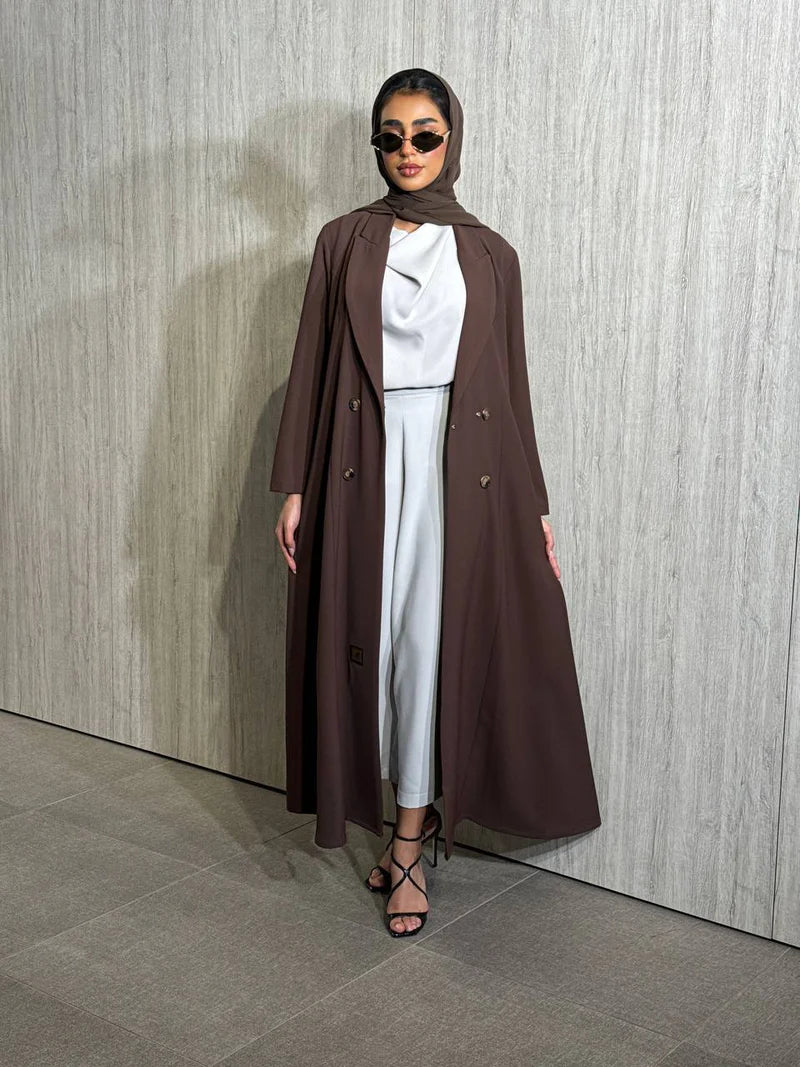 Crepe Abaya in Brown C:6524 Brown