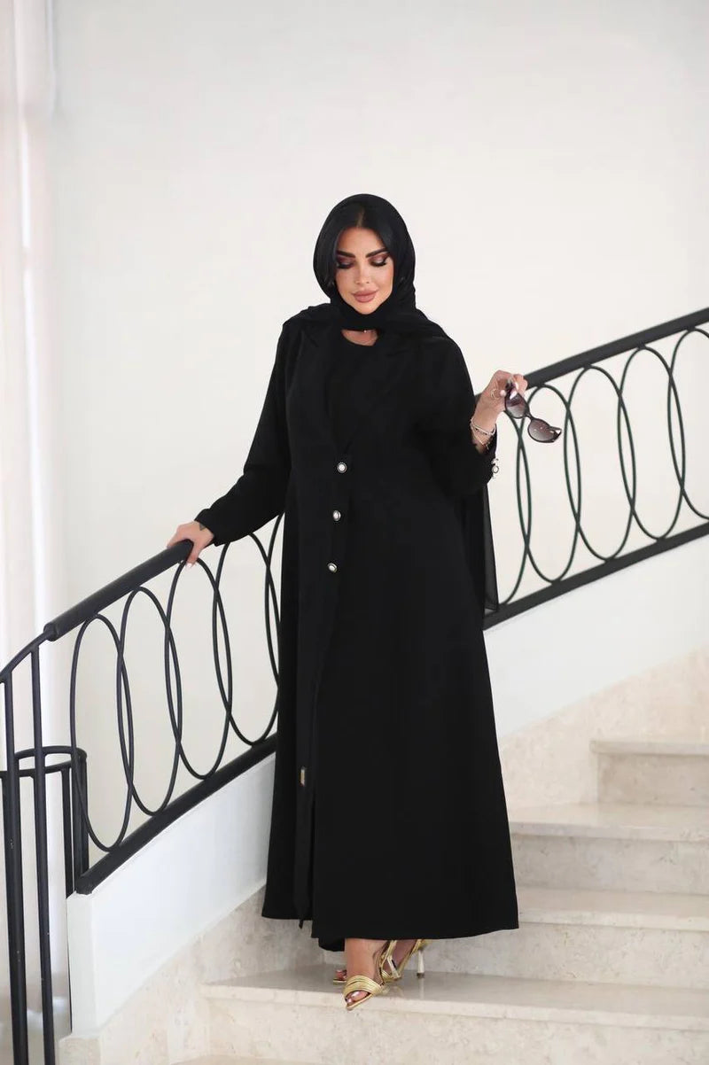 Black Cuba Crepe Abaya C:6519