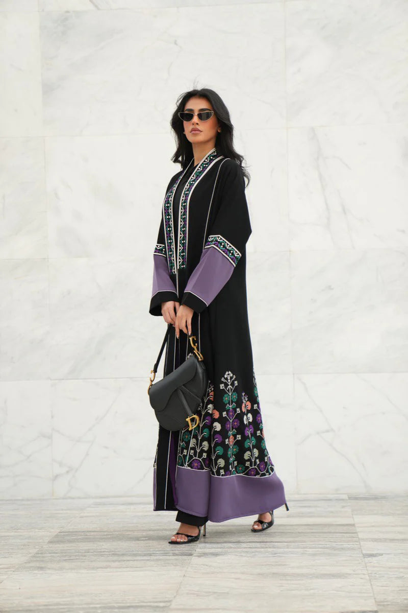 ABAYA CREPE WITH EMBROIDERY C:6379