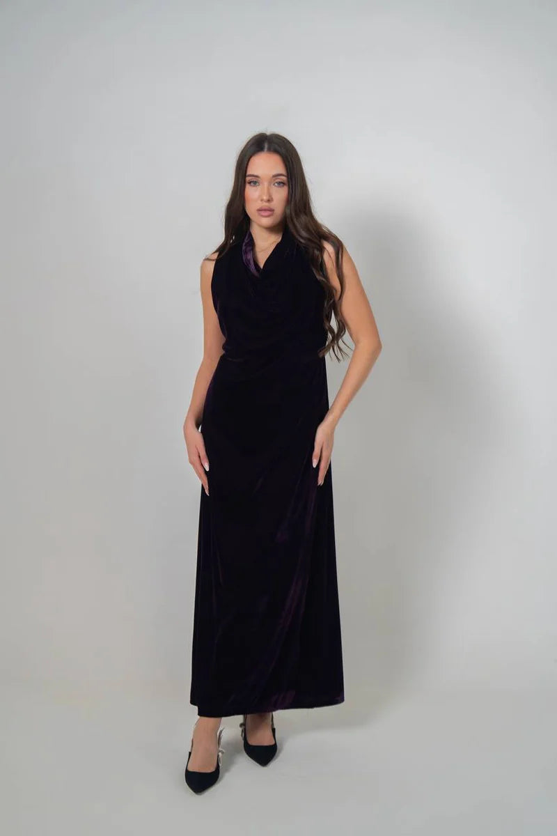 Purple velvet dress. C:222