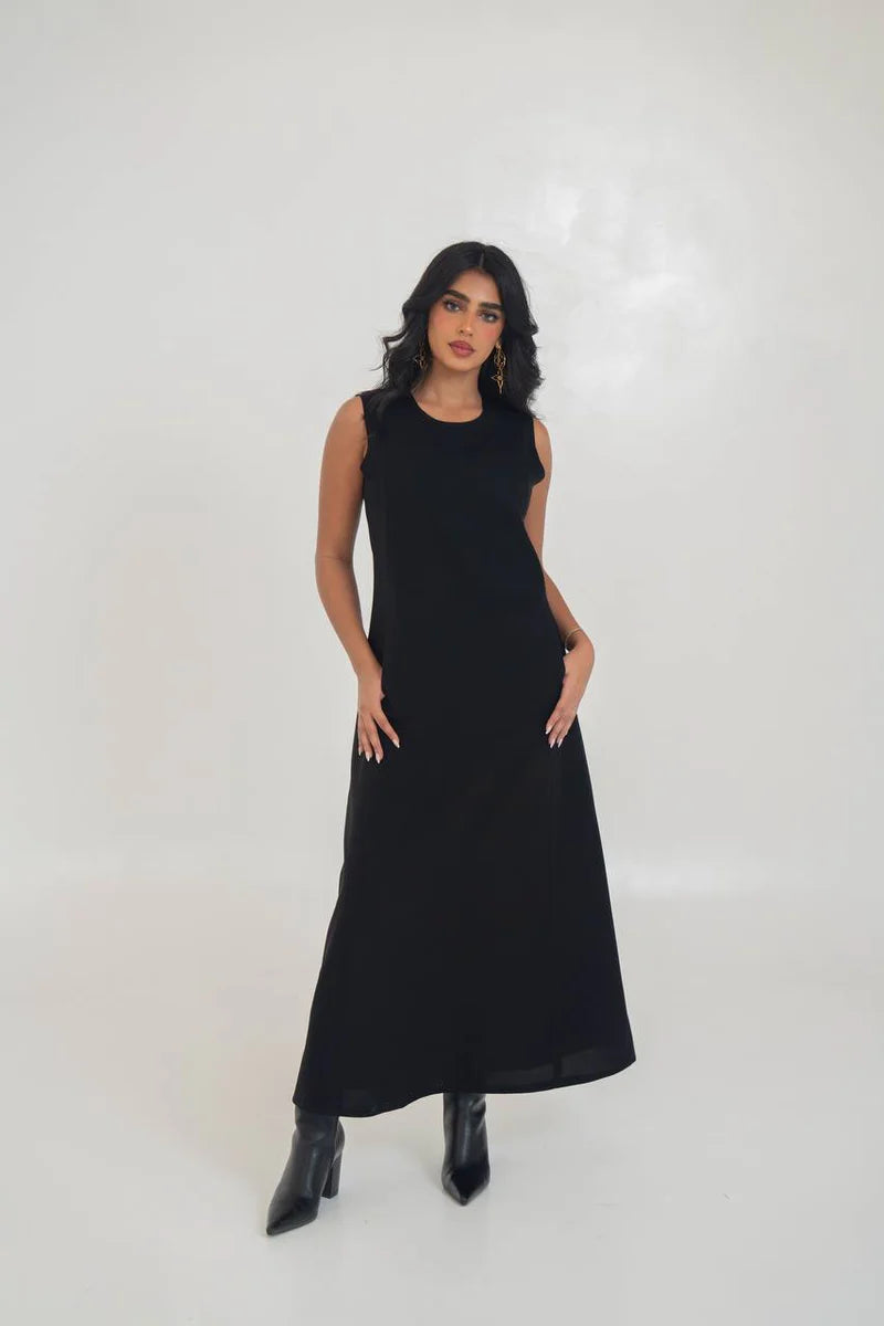 black crepe dress. C:197 Black