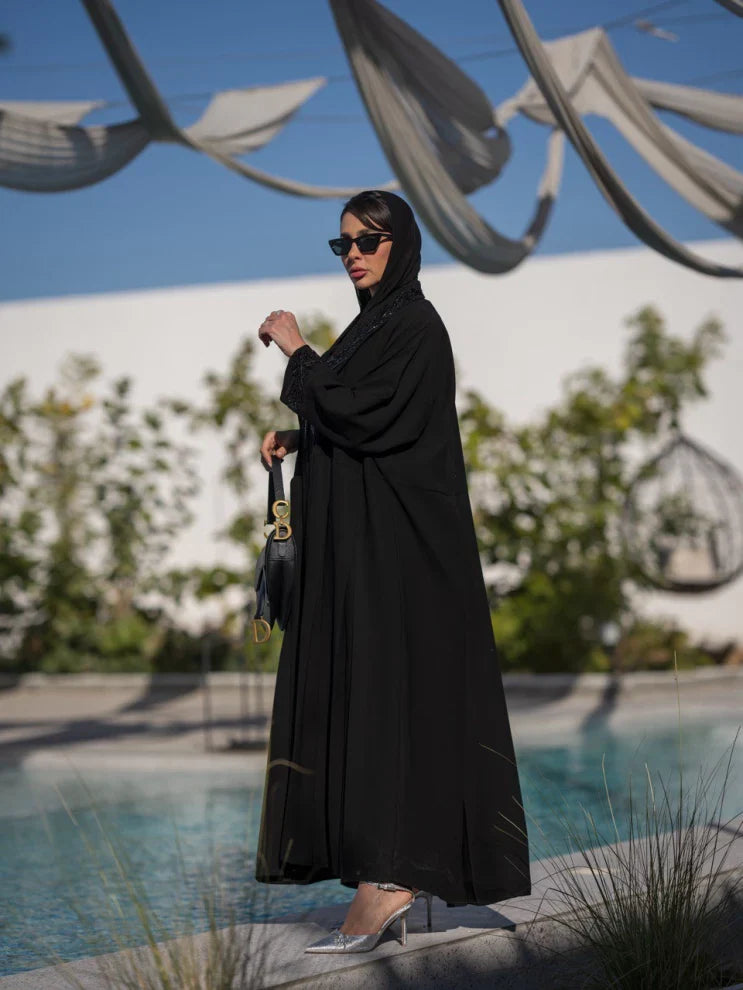 ABAYA CREPE BLAZER WITH HANDMADE BEAT C:6366