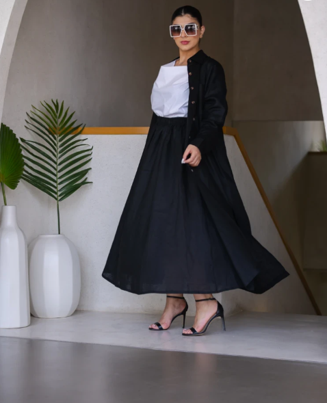 BLAZER LINEN C:6457 BLACK