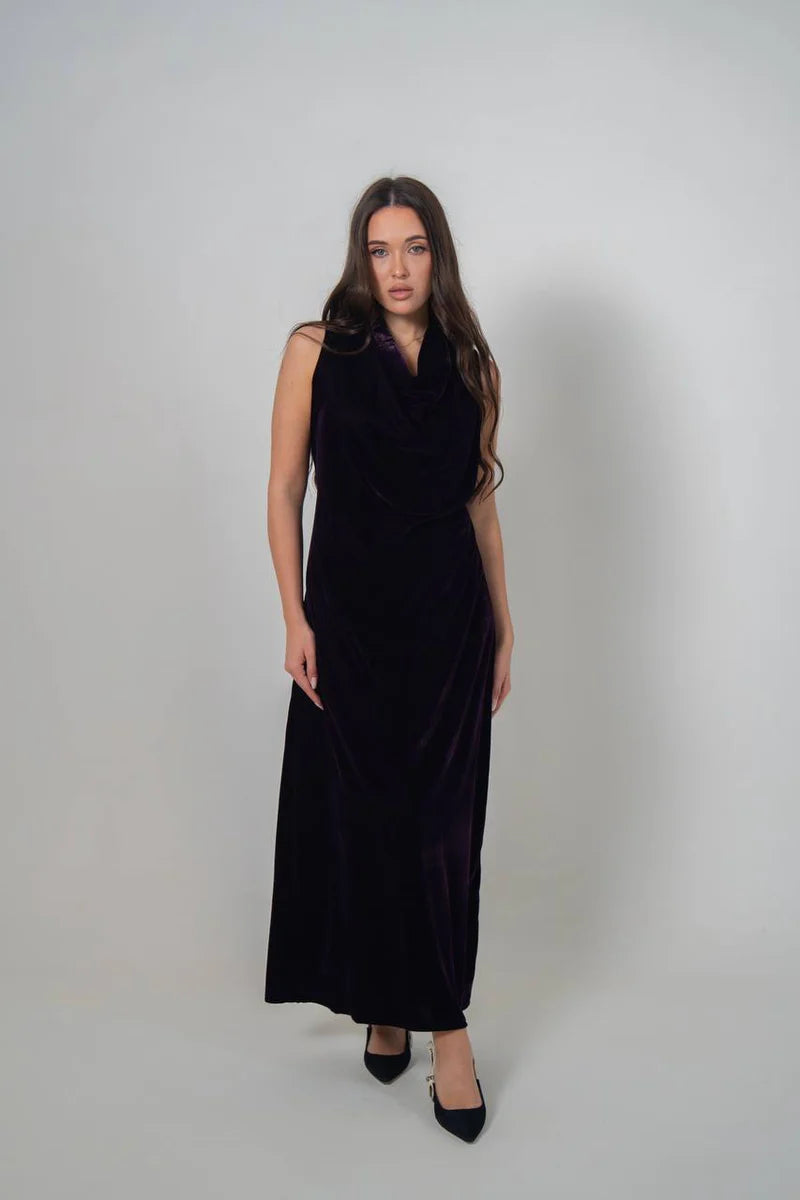 Purple velvet dress. C:222