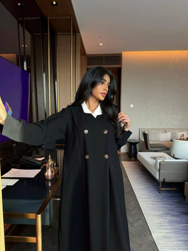 Abaya Blazer Crepe Black C:6514