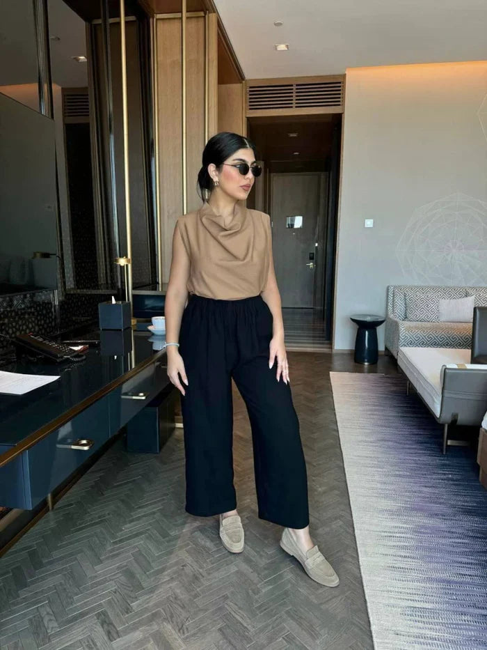 PANTS CREPE KAMAR ASTIK C:PC1566- Black