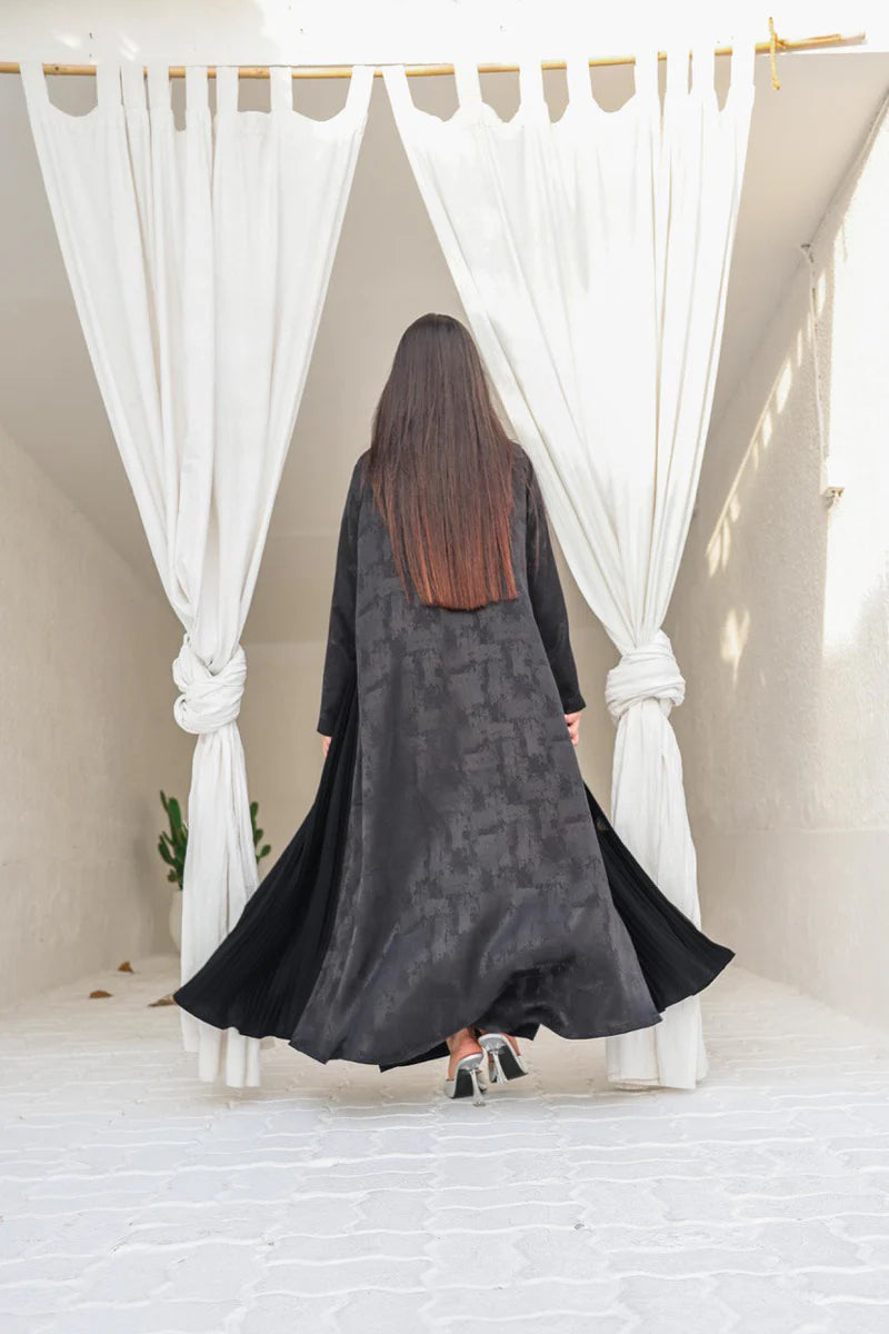 ABAYA CREPE WITH PLEATED C:6419BLACK