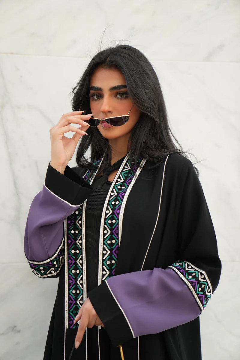 ABAYA CREPE WITH EMBROIDERY C:6379