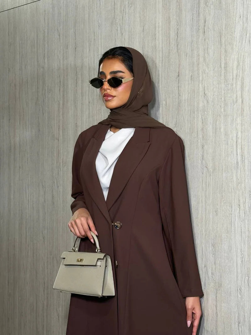 Crepe Abaya in Brown C:6524 Brown