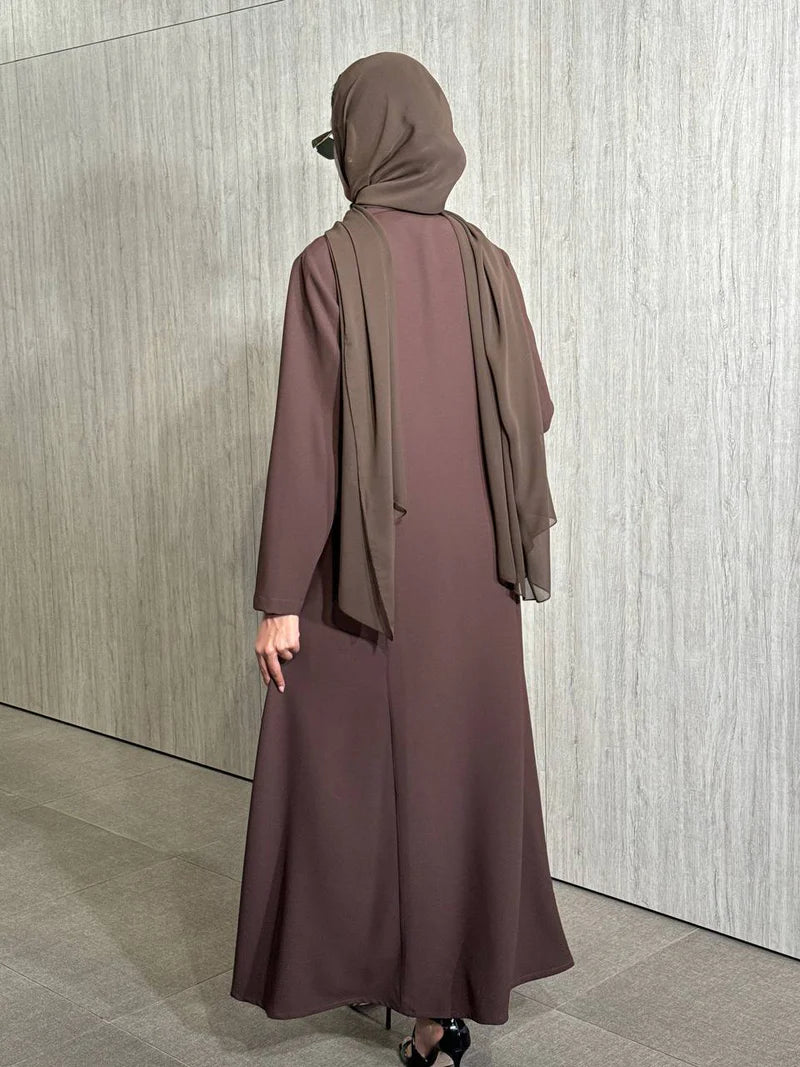 Crepe Abaya in Brown C:6524 Brown