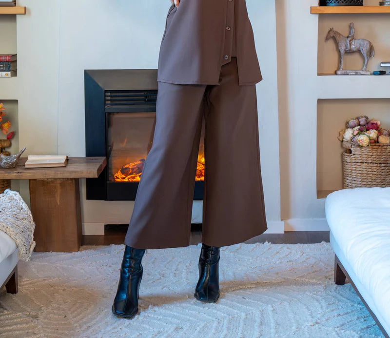 Crepe Trousers Brown C:181 Brown