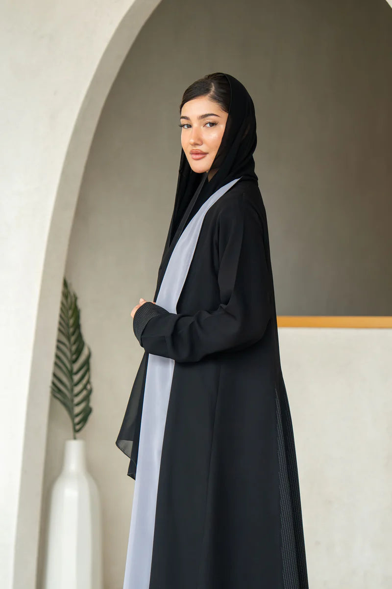 Black crepe abaya C:6585