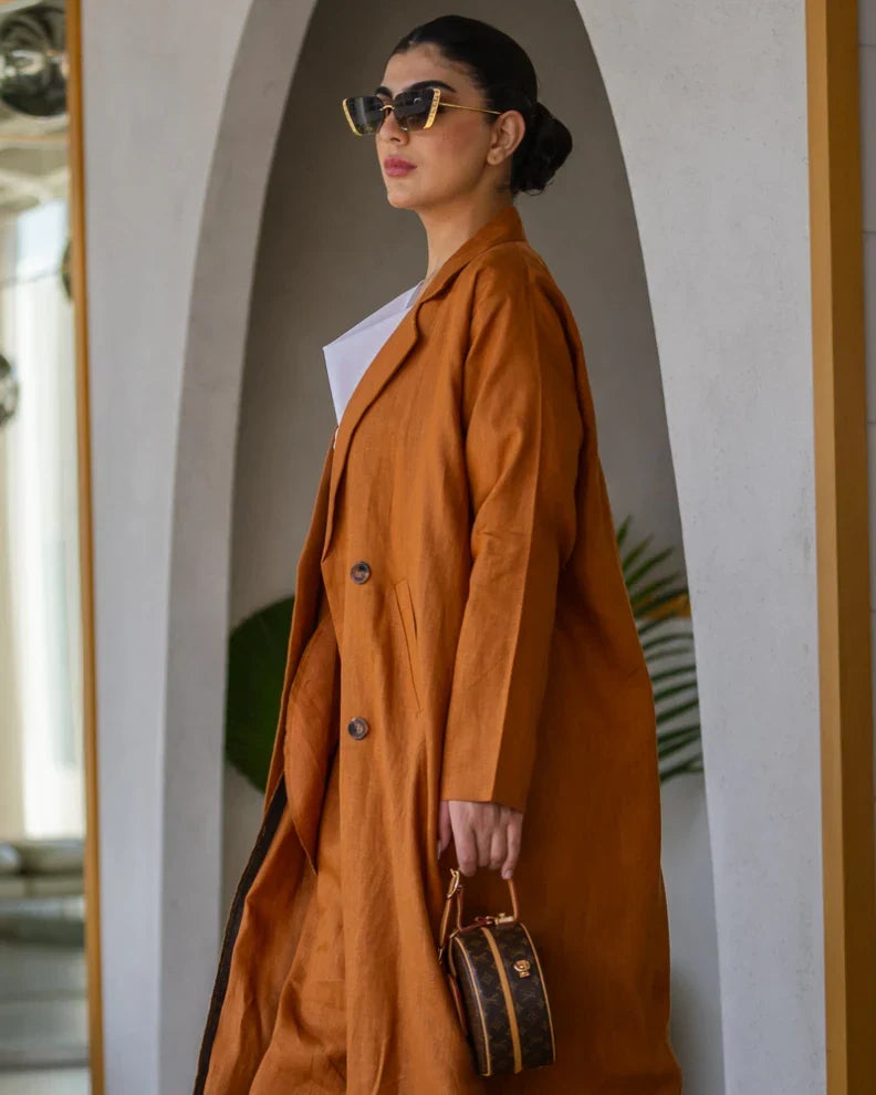 BLAZER LINEN C:6459 ORANGE