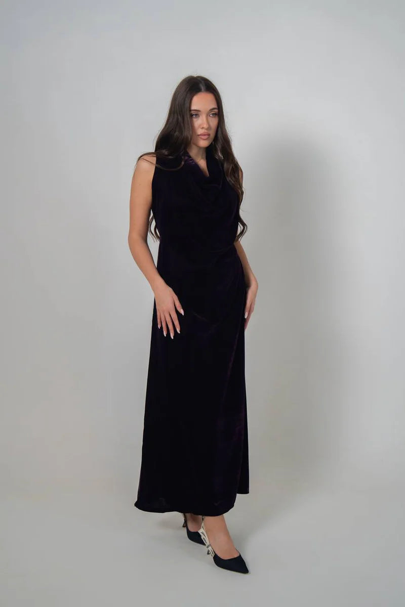 Purple velvet dress. C:222