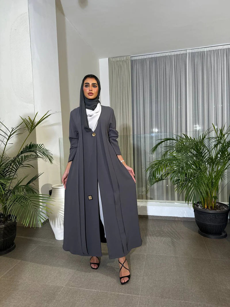 Crepe Blazer Grey C:6489 Gray