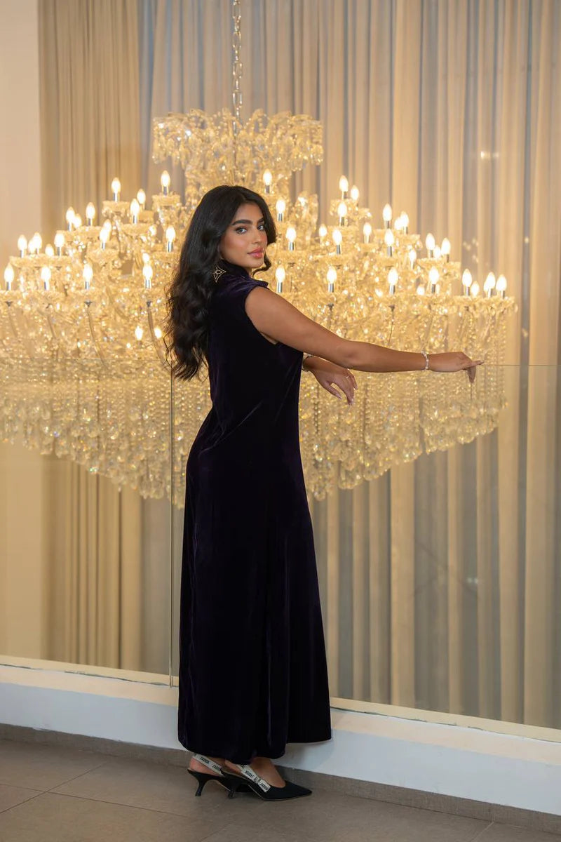 Purple velvet dress. C:221