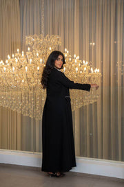 Black crepe blazer abaya