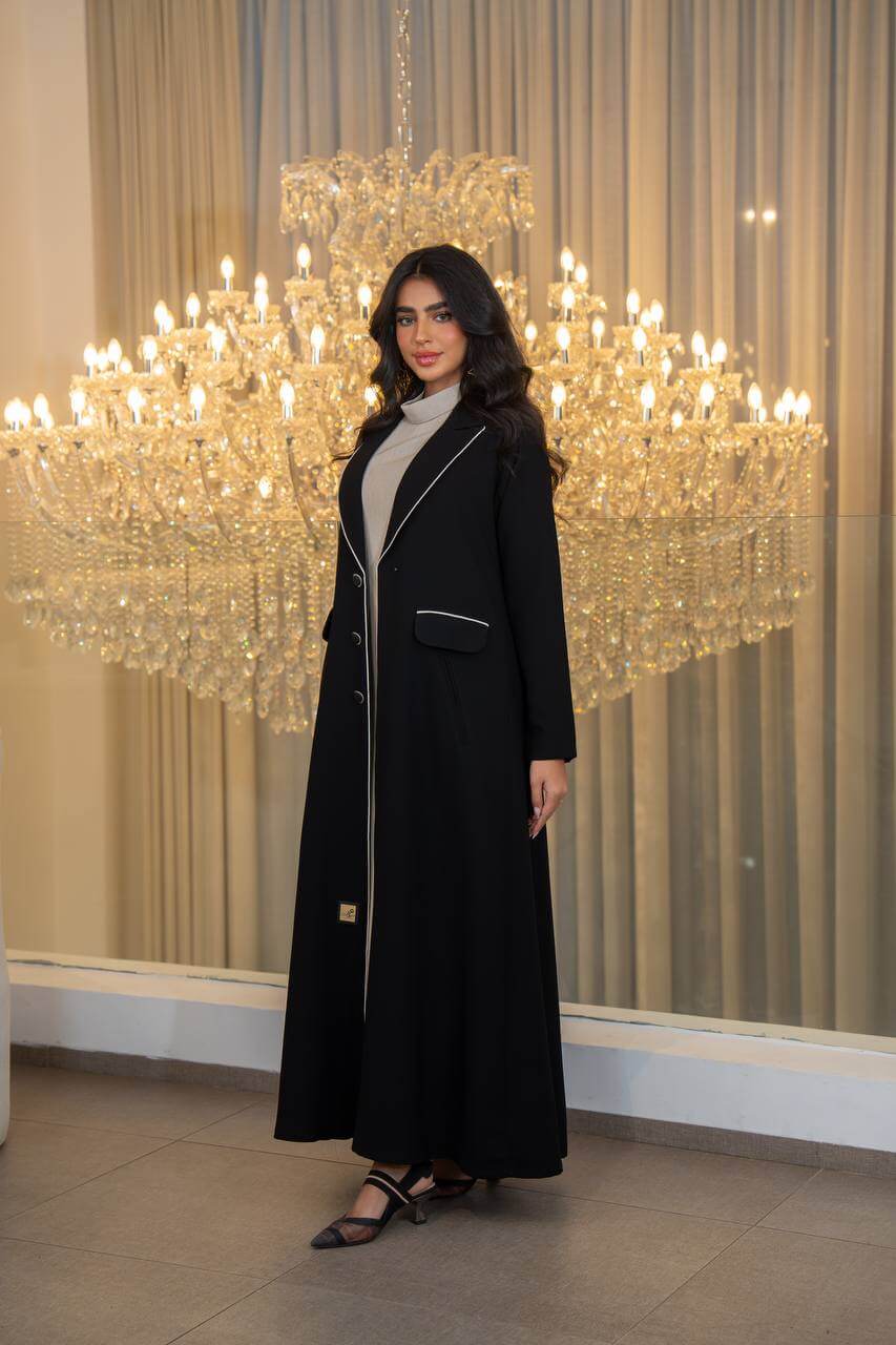 Black crepe blazer abaya