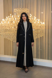 Black crepe blazer abaya