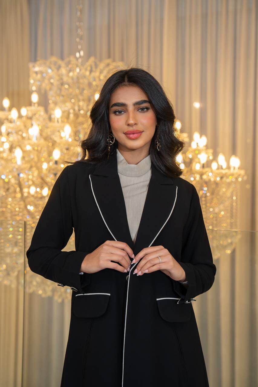 Black crepe blazer abaya