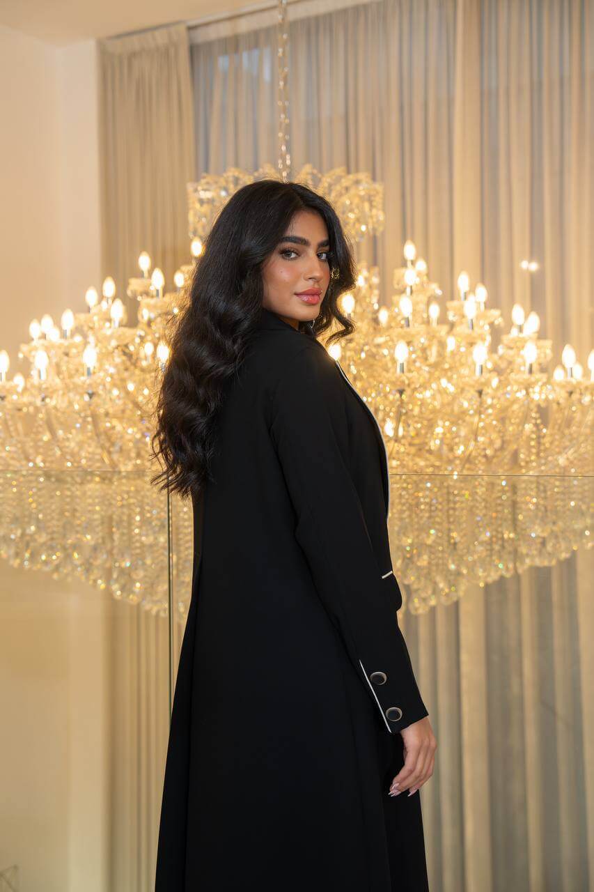 Black crepe blazer abaya