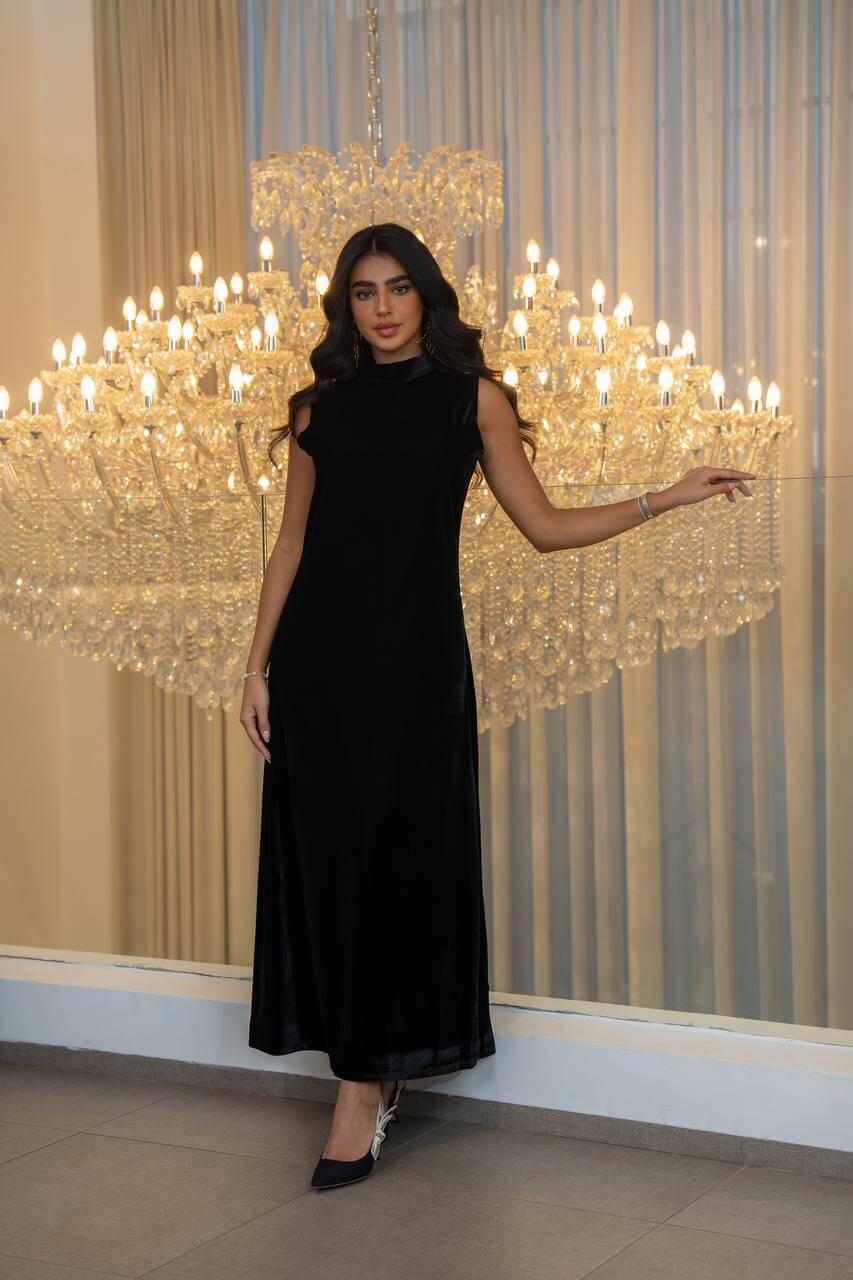 Black velvet dress