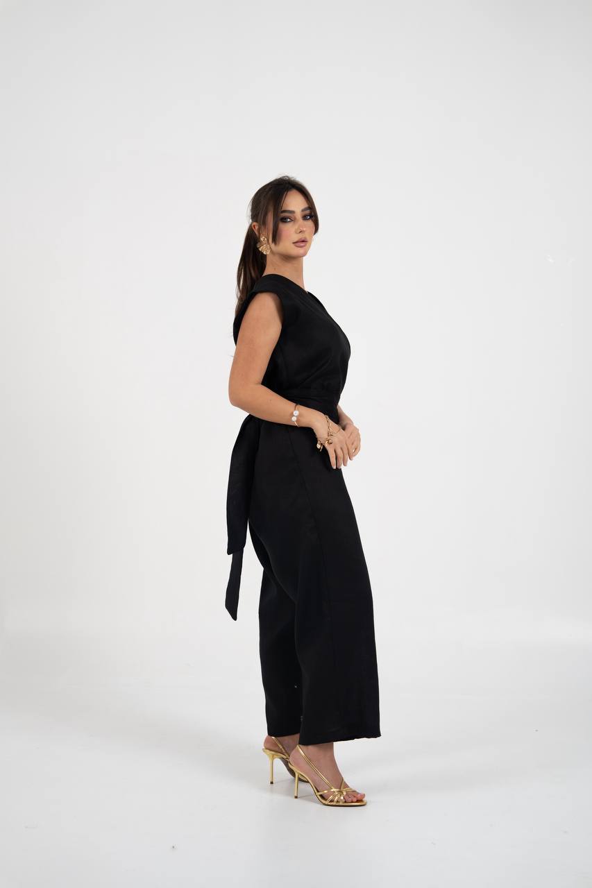 black linen jumpsuit