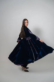 Velvet abaya with  unique embroider