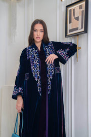 Velvet abaya with  unique embroider
