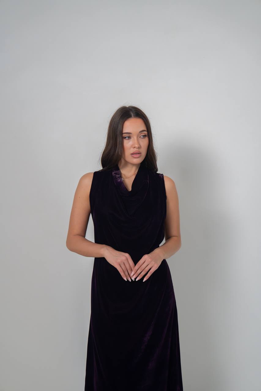 Purple velvet dress