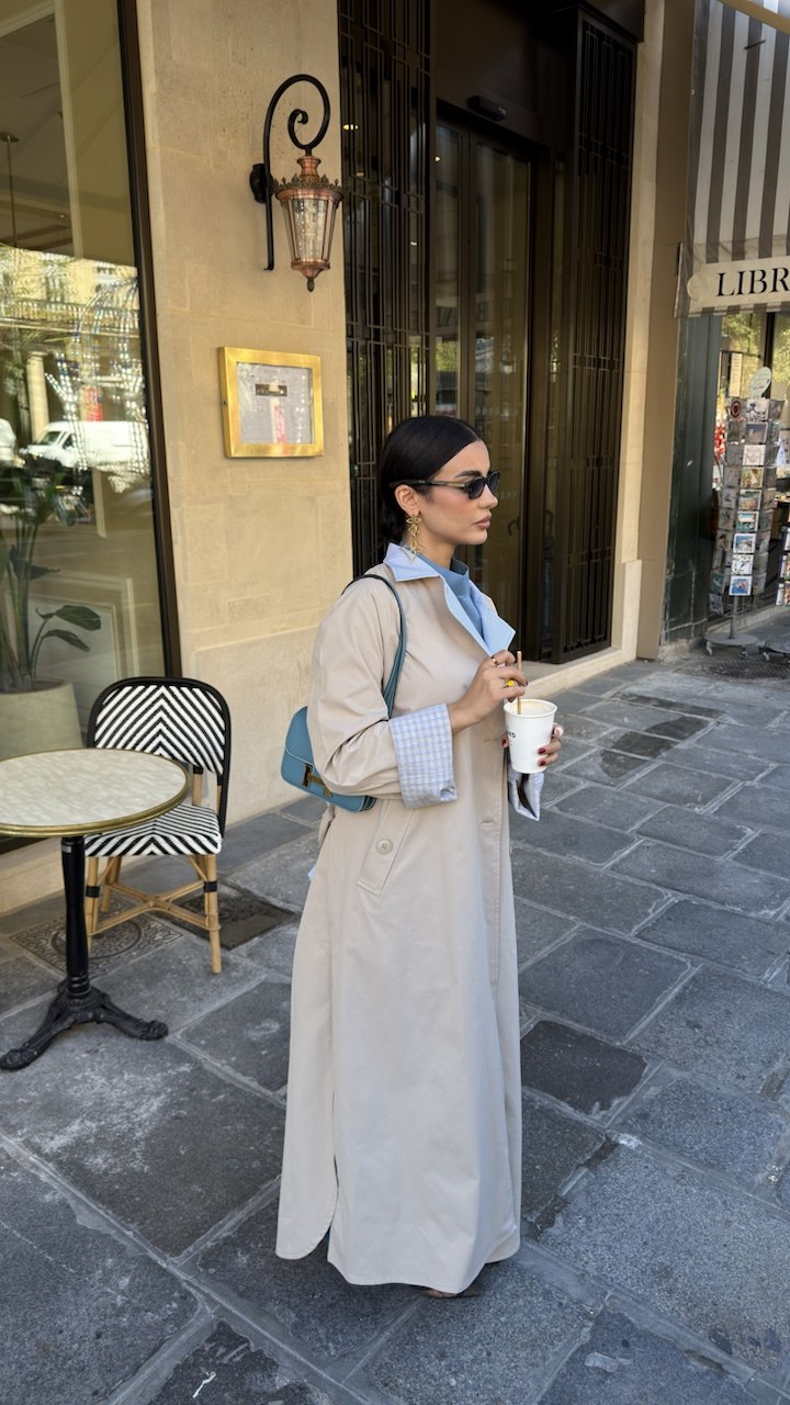 Beige Trench Coat abaya-2033