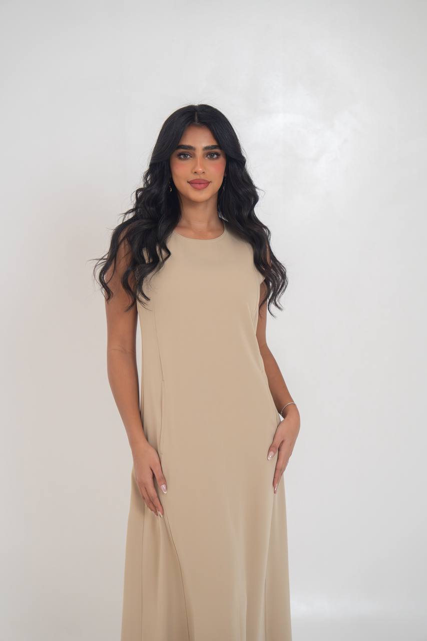 Beige crepe dress