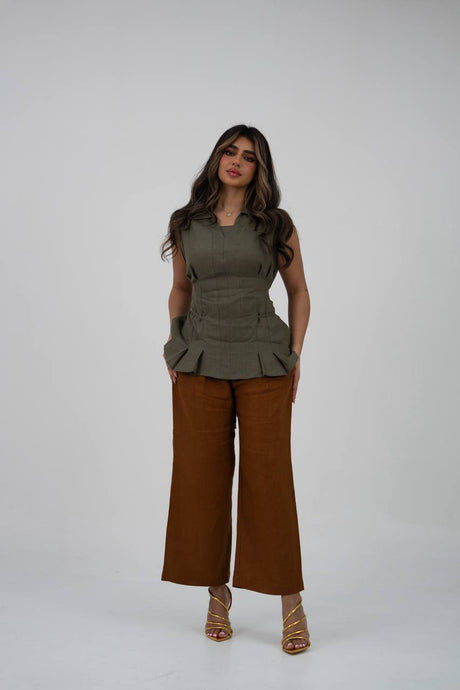 Linen blouse and pants set