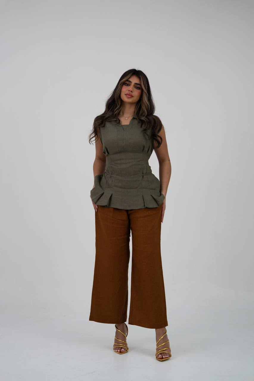 Linen blouse and pants set
