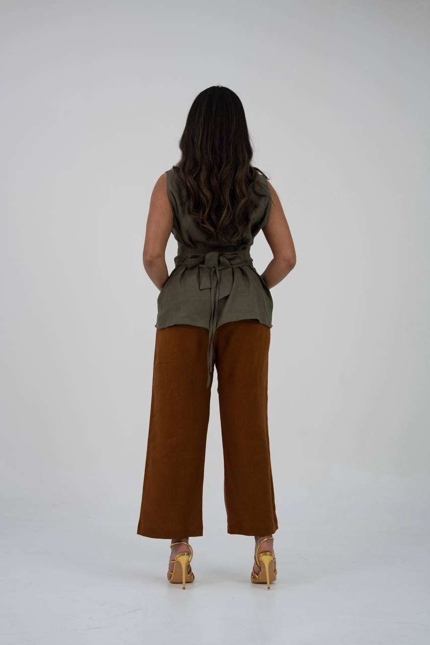 Linen blouse and pants set