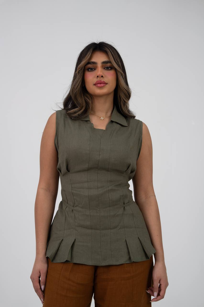 Linen blouse and pants set